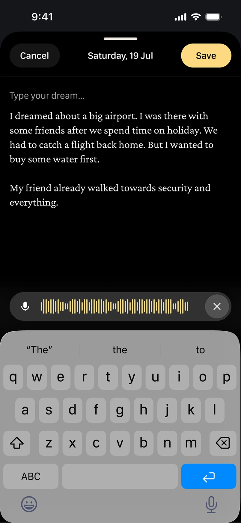 Dreamlab app — screen four
