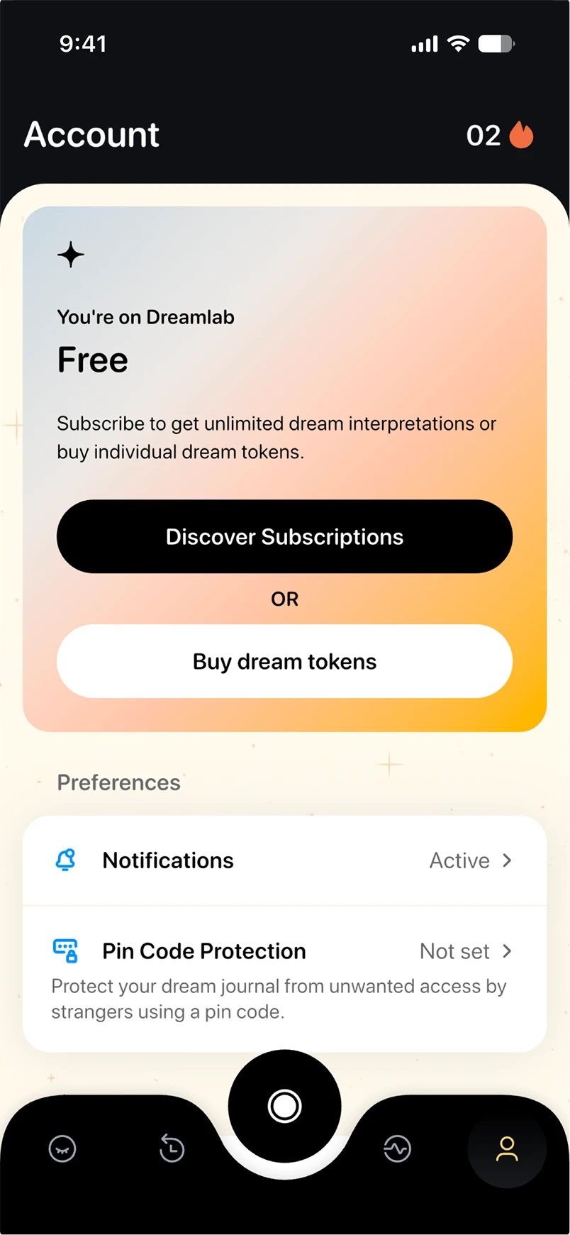 Dreamlab app — screen nine