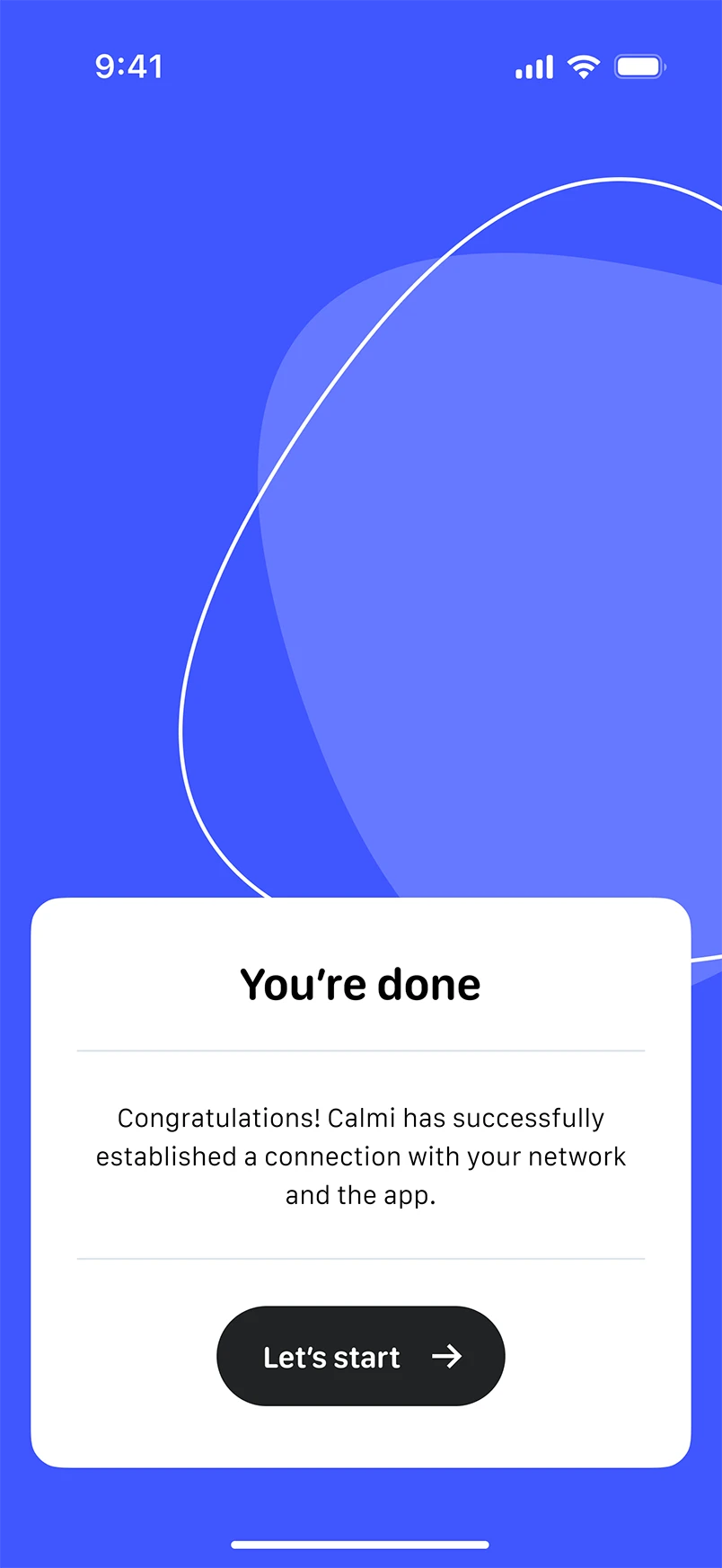 Calmi app — screen three
