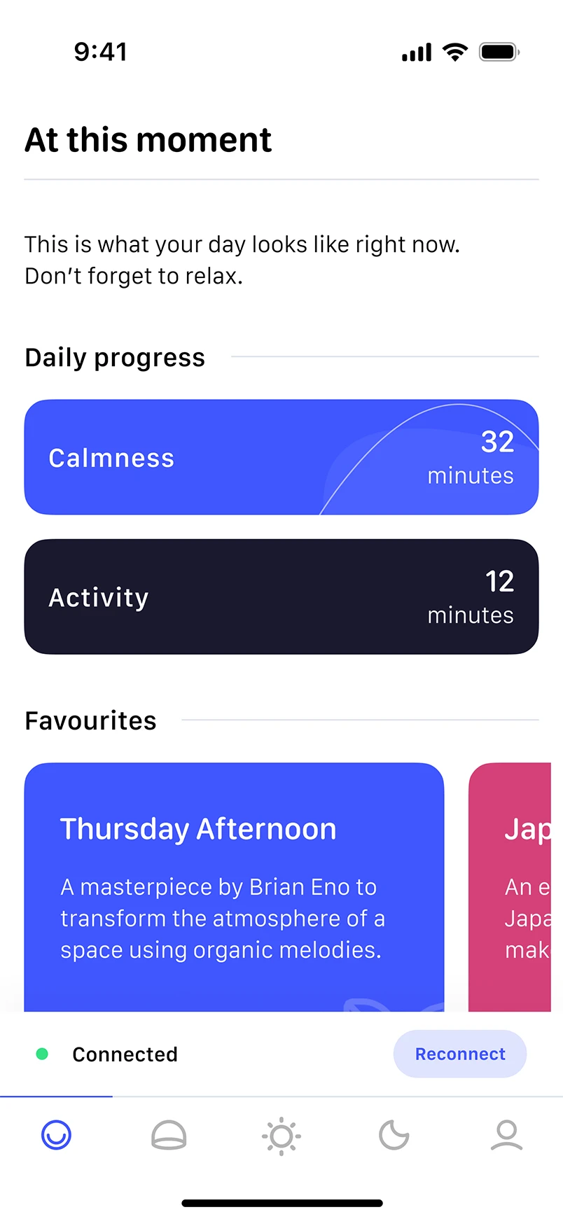 Calmi app — screen four
