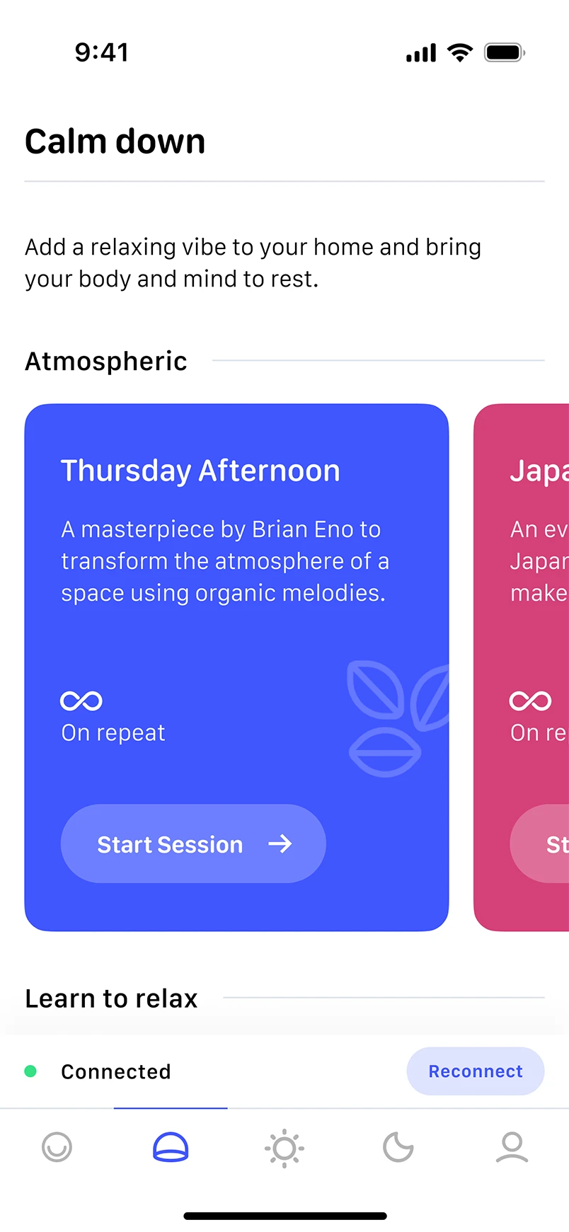 Calmi app — screen five