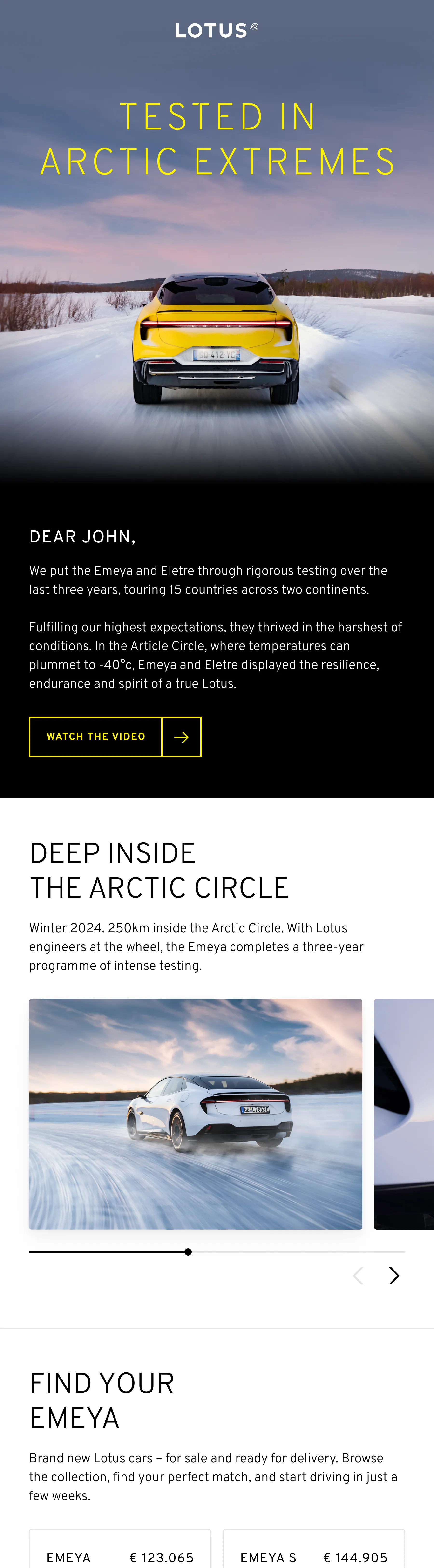 Lotus CRM — Arctic Extremes campaign