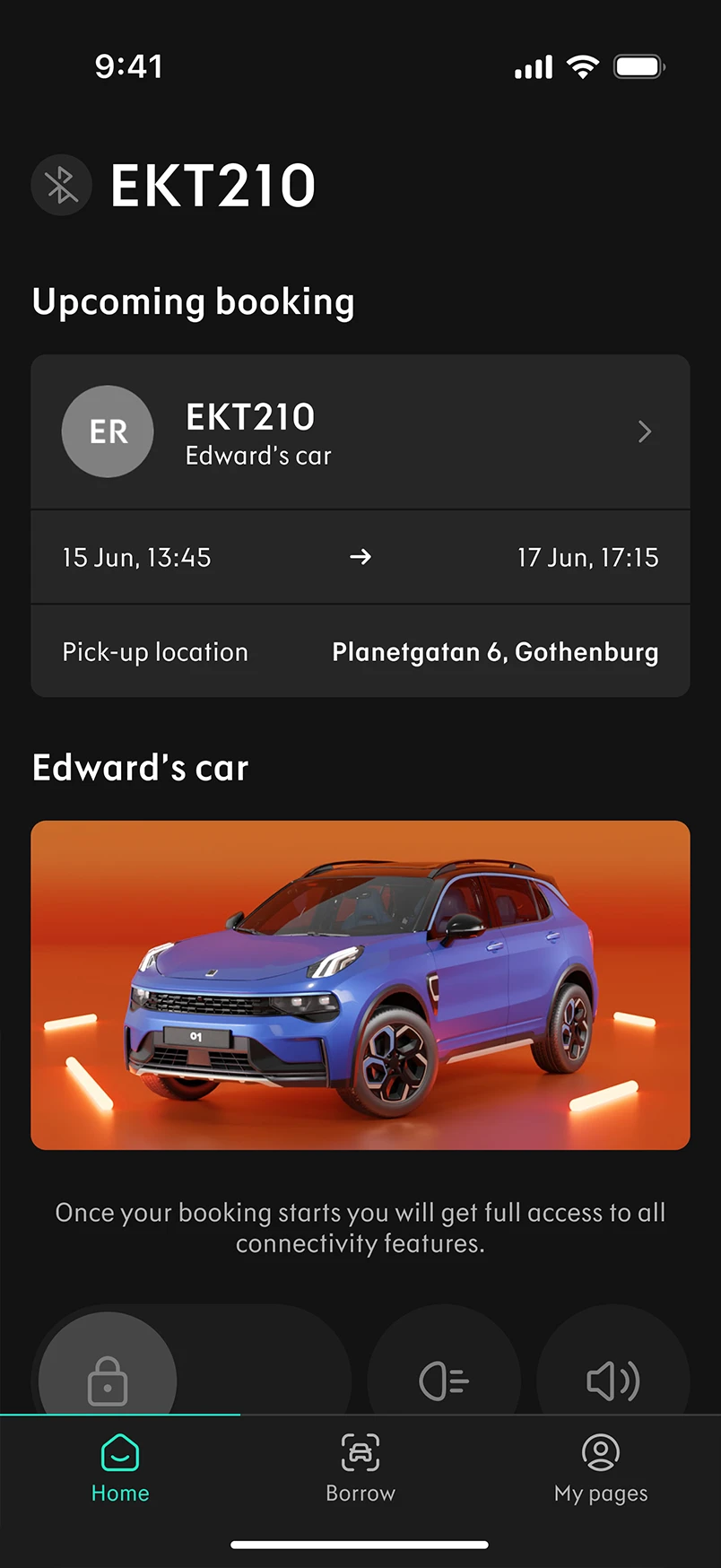 Lynk & Co app — sharing screen three